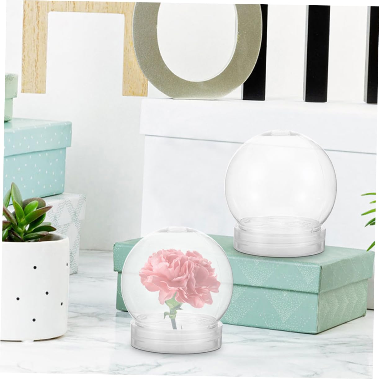 Zerodeko 30 Pz Palloncino in Plastica Trasparente Palla di Neve Natalizia Fai da Te Globo di Neve Fatto in Casa Globo di Neve di Natale Globo di Neve Riempibile L'animale Domestico