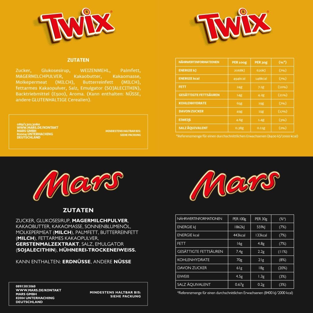 Miniatures Mix Schokolade Großpackung 296 Mini-Schokoriegel Mars Snickers Bounty Twix 3000g