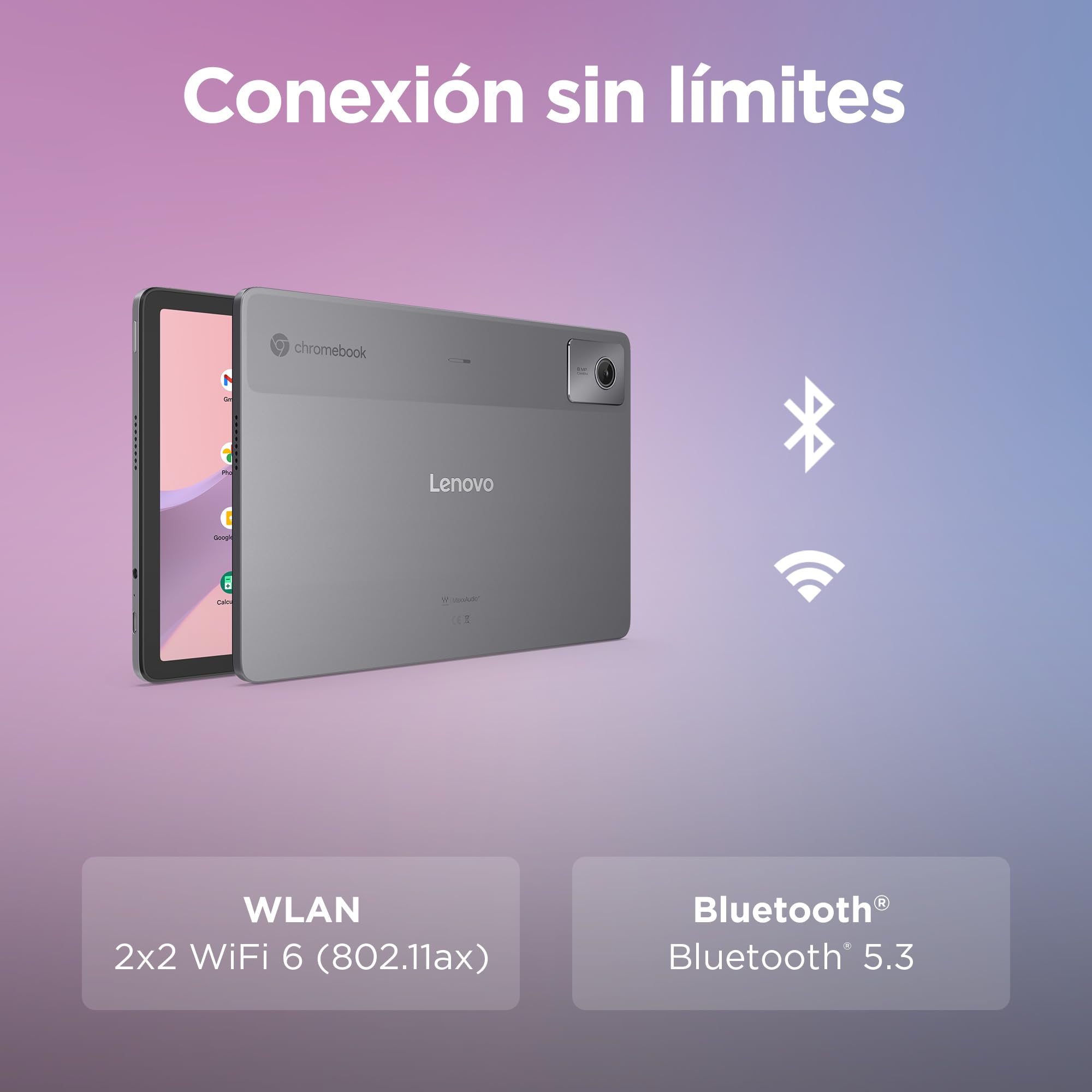 Lenovo Chromebook Duet 11 Gen 9-11" WUXGA Táctil + Lápiz Incluido (MediaTek Kompanio 838, 8GB RAM, 128GB Emmc, ChromeOS) Gris QWERTY + 3 Meses Google AI Pro con Gemini Pro y 5TB