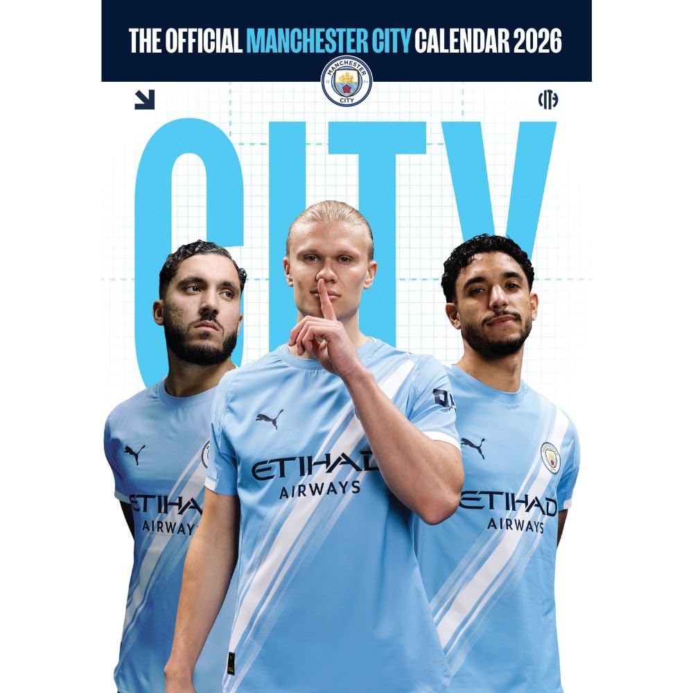 2026 CALENDAR MANCHESTER CITY FC MONTH TO VIEW A3 WALL CALENDAR OFFICIAL PRODUCT