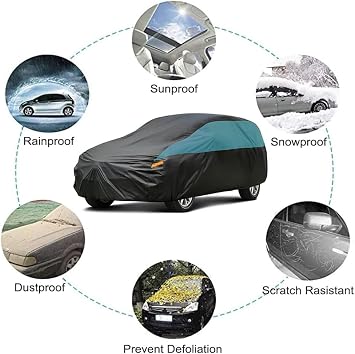 GUNHYI SUV Car Cover for Automobiles Waterproof All Weather, Universal Fit Subaru Outback, Buick Enclave, Chevrolet Equinox, Toyota RAV4/4Runner, Hyundai Santa Fe, Ford Edge, Volkswagen Tiguan etc.