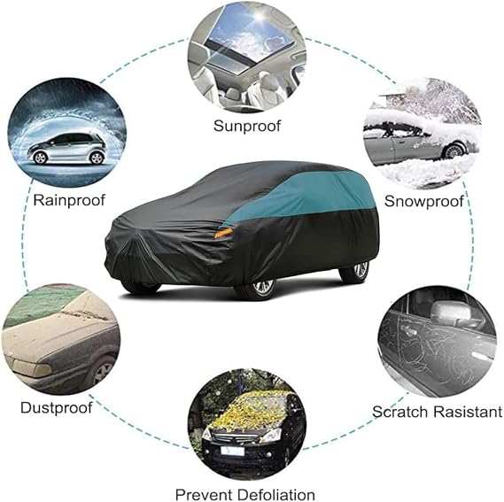 GUNHYI SUV Car Cover for Automobiles Waterproof All Weather, Universal Fit Subaru Outback, Buick Enclave, Chevrolet Equinox, Toyota RAV4/4Runner, Hyundai Santa Fe, Ford Edge, Volkswagen Tiguan etc.