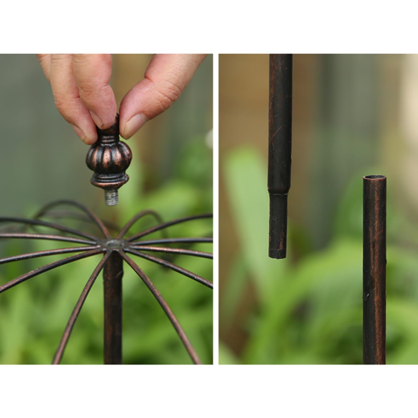 Metalowa Kratka Ogrodowa Do Roślin Pnących, Solidna Rama Podtrzymująca Wisterię Z Wiekowym Wykonaniem, Idealna Do Podtrzymywania Róż I Pomidorów,Copper-50 x 123cm