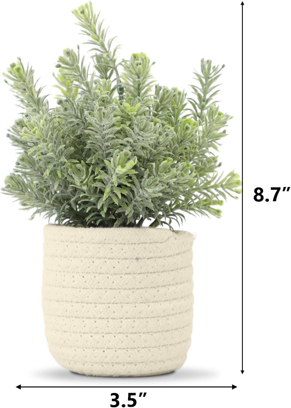 Hopewood Small Artificial Plants Eucalyptus with a Weave Basket Potted Plants for Home Office Desk Farmhouse Indoor Decor - Image 2