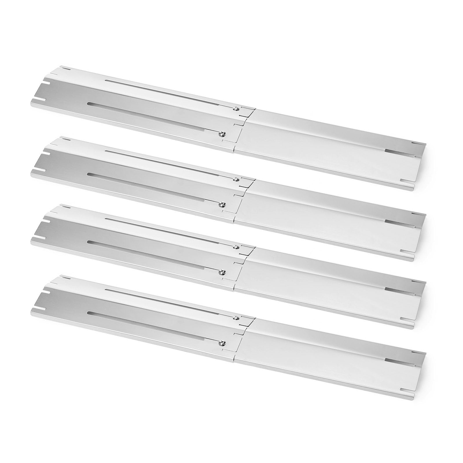 Universal Flammenverteiler für Gasgrill, 29,8 cm bis 53,3 cm Einstellbar Brennerabdeckung für die meisten Gasgrill, Landmann, Enders, Taino, Barbecook, Proficook, Edelstahl Heizplatte Ersatzteile