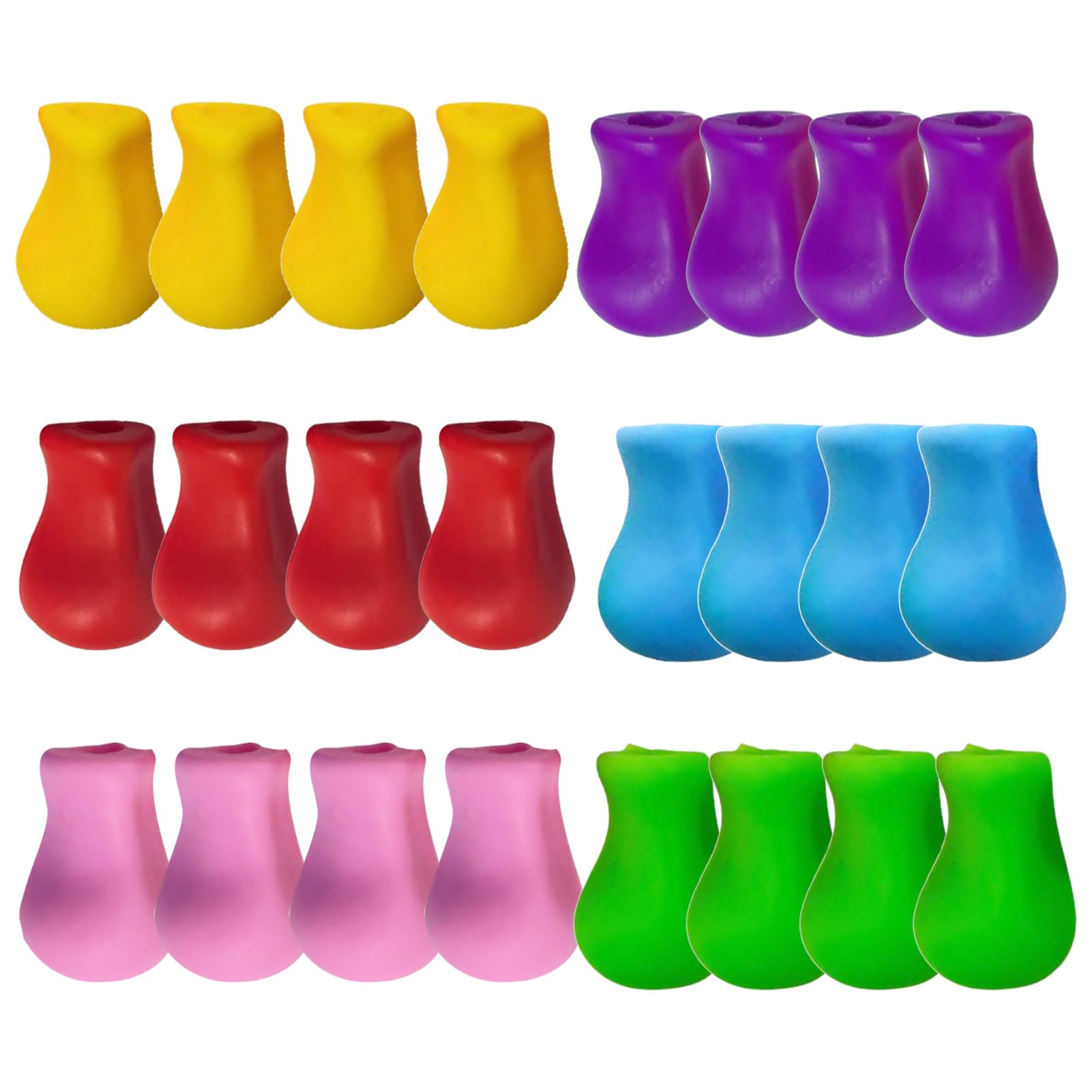 24 asas para lápiz, ayuda de escritura para izquierda o derecha, mangos ergonómicos con 6 colores, corregir la postura de escritura, de silicona antideslizante, ideal para guardería, escuela, hogar