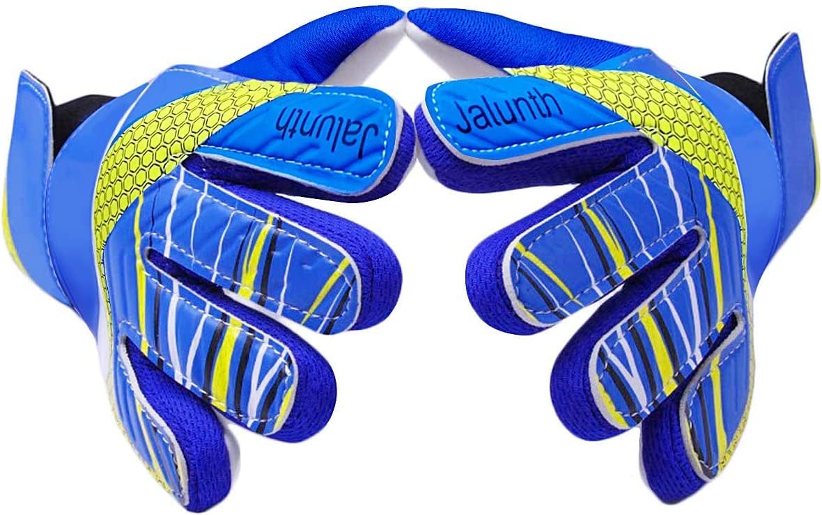 Goalkeeper Goalie Soccer Gloves Kids Youth Goal Keeper Field Player Glove Boys Girls Embossed Anti-Slip Latex Palm Soft Pu Hand Back