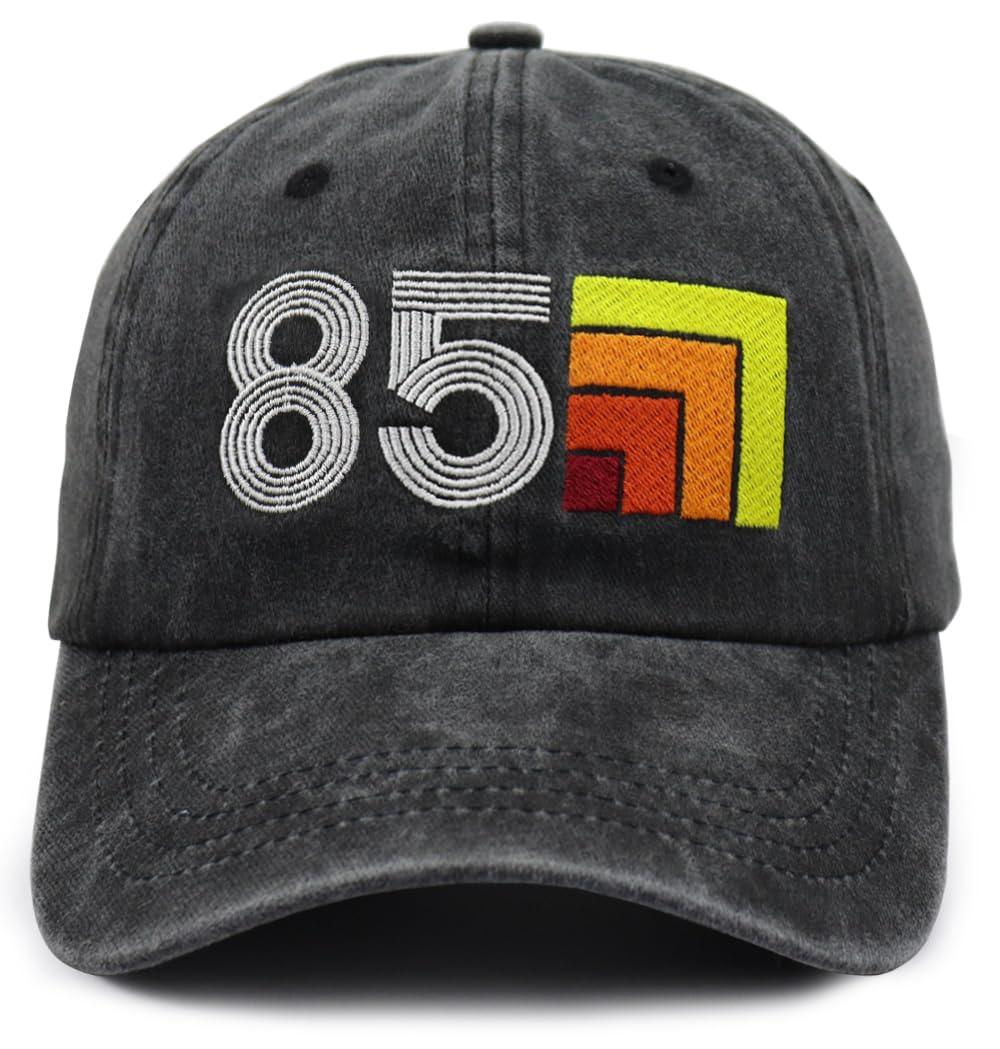 40th 50th 60th 70th 80th 90th Hats for Men Women,Vintage Adjustable Cotton Embroidered Baseball Cap