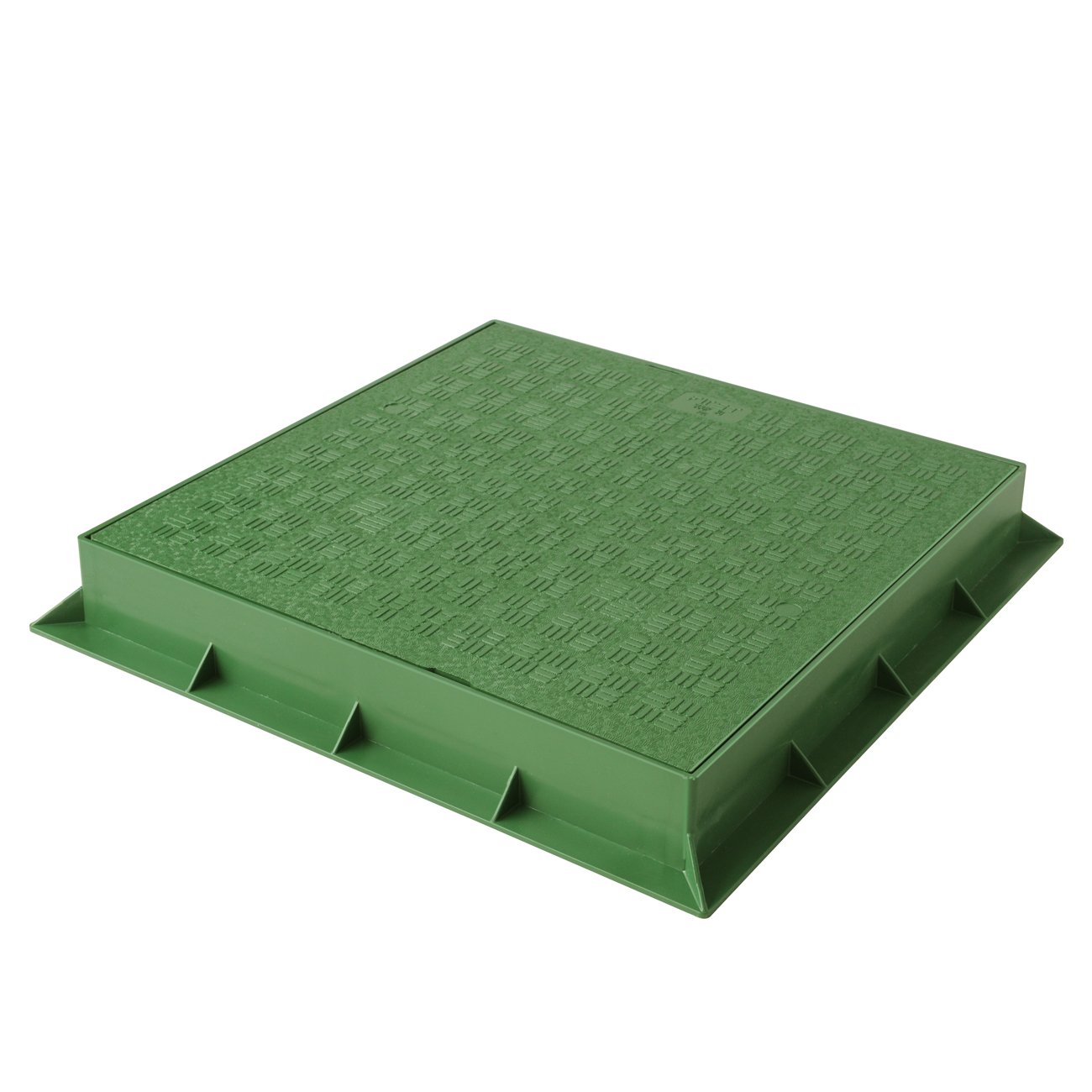 First Plast TCDP30V Telaio con Coperchio Pedonabile in PVC, Verde, 300 x 300 mm