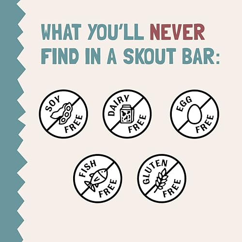 Miniatura 10 de Skout Organic Barras de bocadillos de galletas de almendras para niños (paquete de 18)  Barras de aperitivos orgánicas para niños  Bocadillos