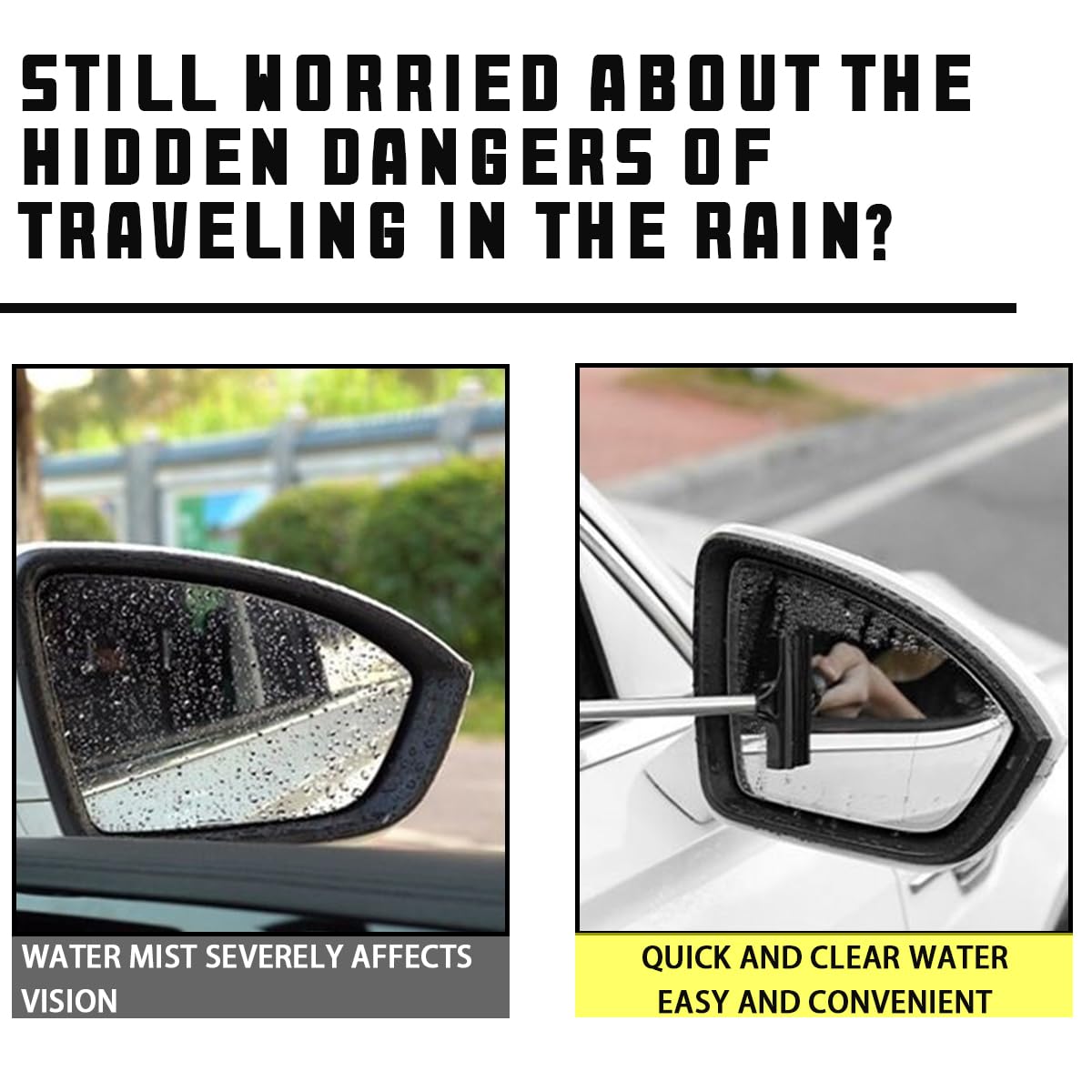 Car Mirror Wiper & Squeegee - Clear Visibility -6