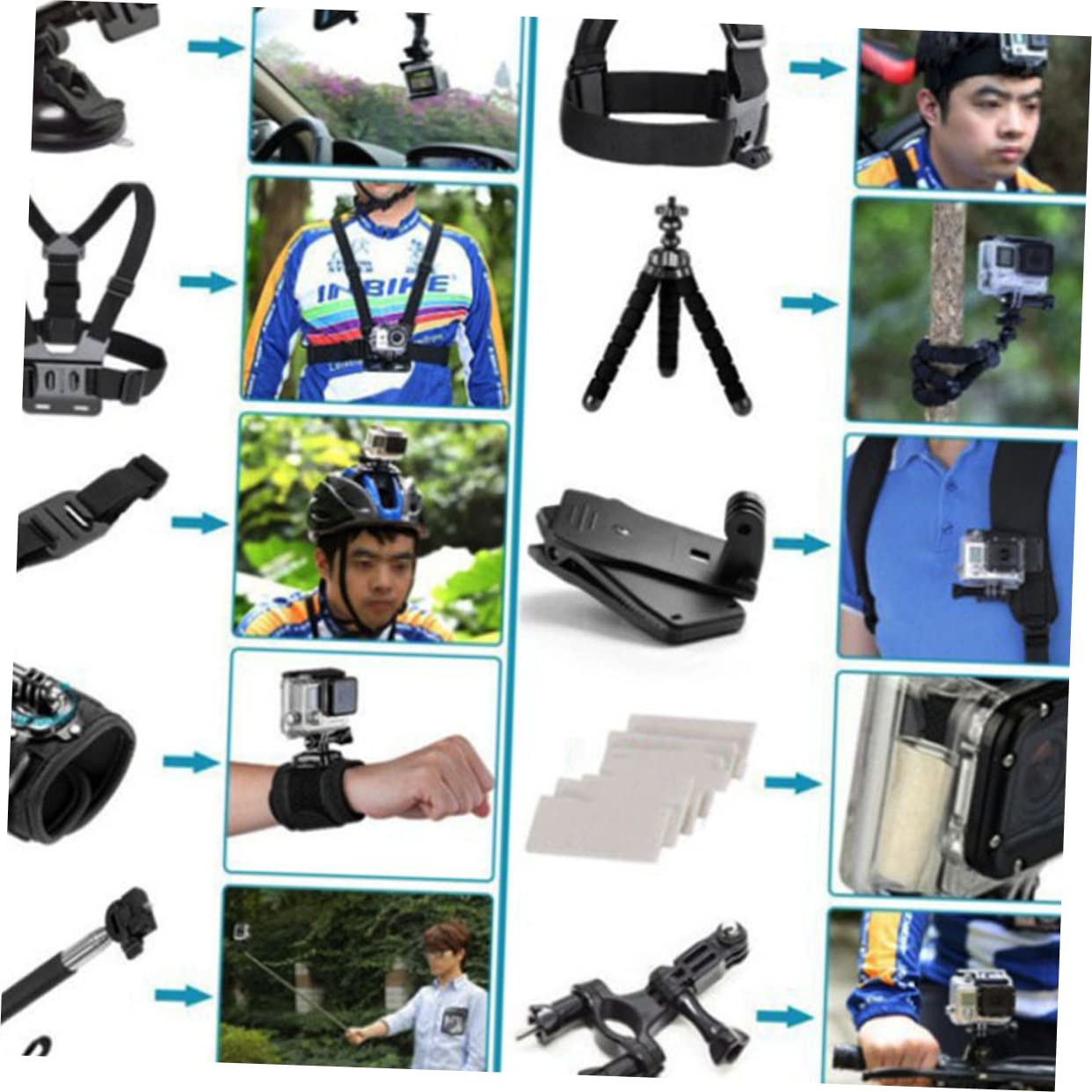 Gadpiparty Accessoires pour Caméra Kit Complet avec Trépied Flottant Et Support Ventouse pour Et
