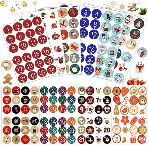 KOHMUI Calendrier De L'Avent à Remplir, 24 Sacs En Papier Kraft à Remplir Soi-même, Sacs Cadeaux En Papier Avec Chiffres Autocollants à Remplir Soi- Même