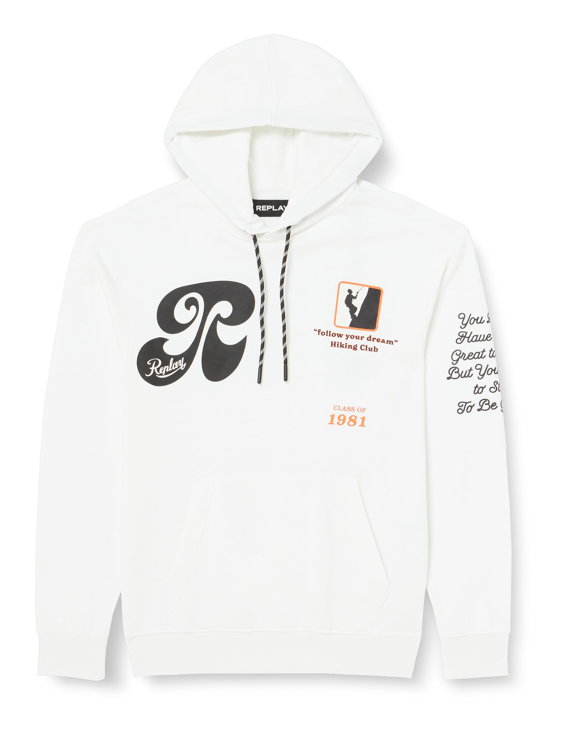 REPLAY Men's Hoodie with Hood, Chalk.. 801 (White), M
