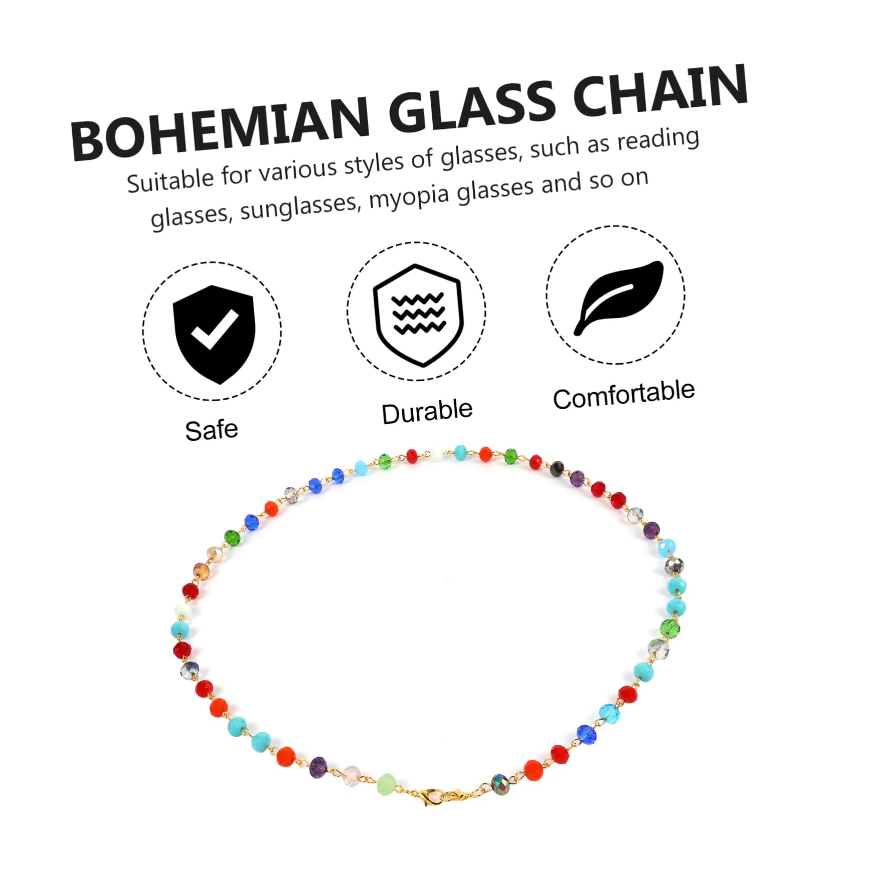 SOIMISS 6 Piezas Collar De Cuentas De Cristal Cadena Para Gafas De Sol Con Cuentas Retenedor De Gafas Collar De Perlas Gafas De Sol Deportivas Glasses Gafas De Perlas Colorful Aleación