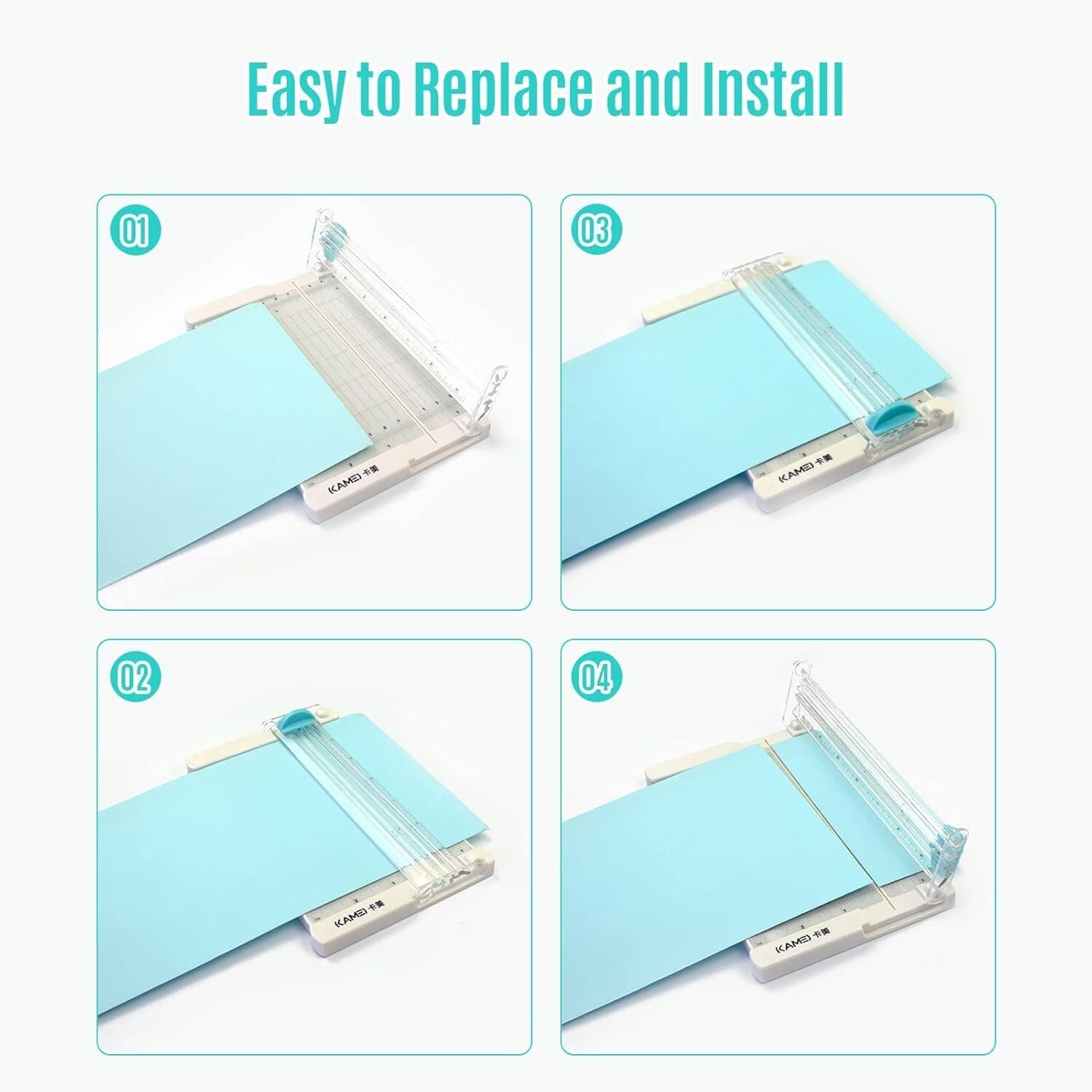 couteau de papier, Massicot de bureau avec tête sécurité et règle latérale for travaux manuels, photos, cartes vœux, scrapbooking, petite taille(Small)