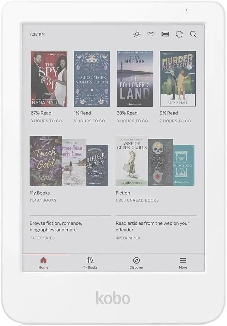 Kobo Clara Colour | Colour eReader | 6" Glare-Free Colour and Ink Kaleido 3 Display | Dark Mode Option | Waterproof | Audiobooks | 16GB of Storage | White