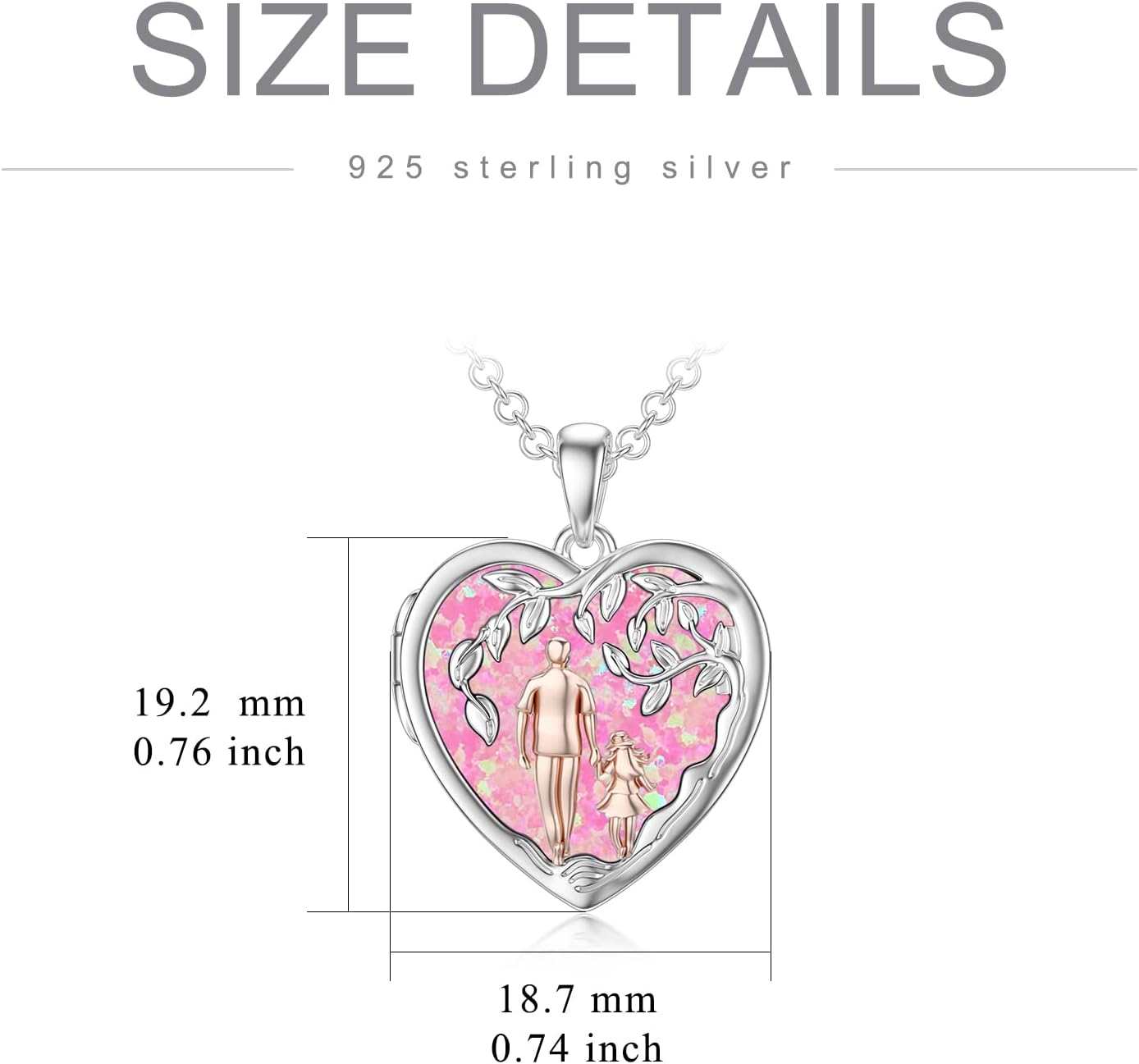 PROESS Father/Mother Daughter Locket Necklace S925 Sterling Silver Oxidized/Abalone Shell Daughter Gifts from Dad Mom I Love You Forever Daughter Locket Jewelry Gift - Image 4