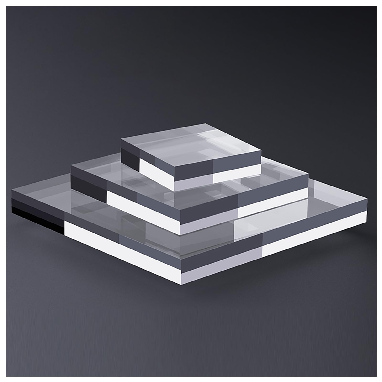 Bloc d'Exposition en Acrylique Transparent Épaisseur 20 mm, Support Surélevé, Base et Étagère pour Art, Photographie, Objets de Collection, Décoration de Burea,200x200x20mm