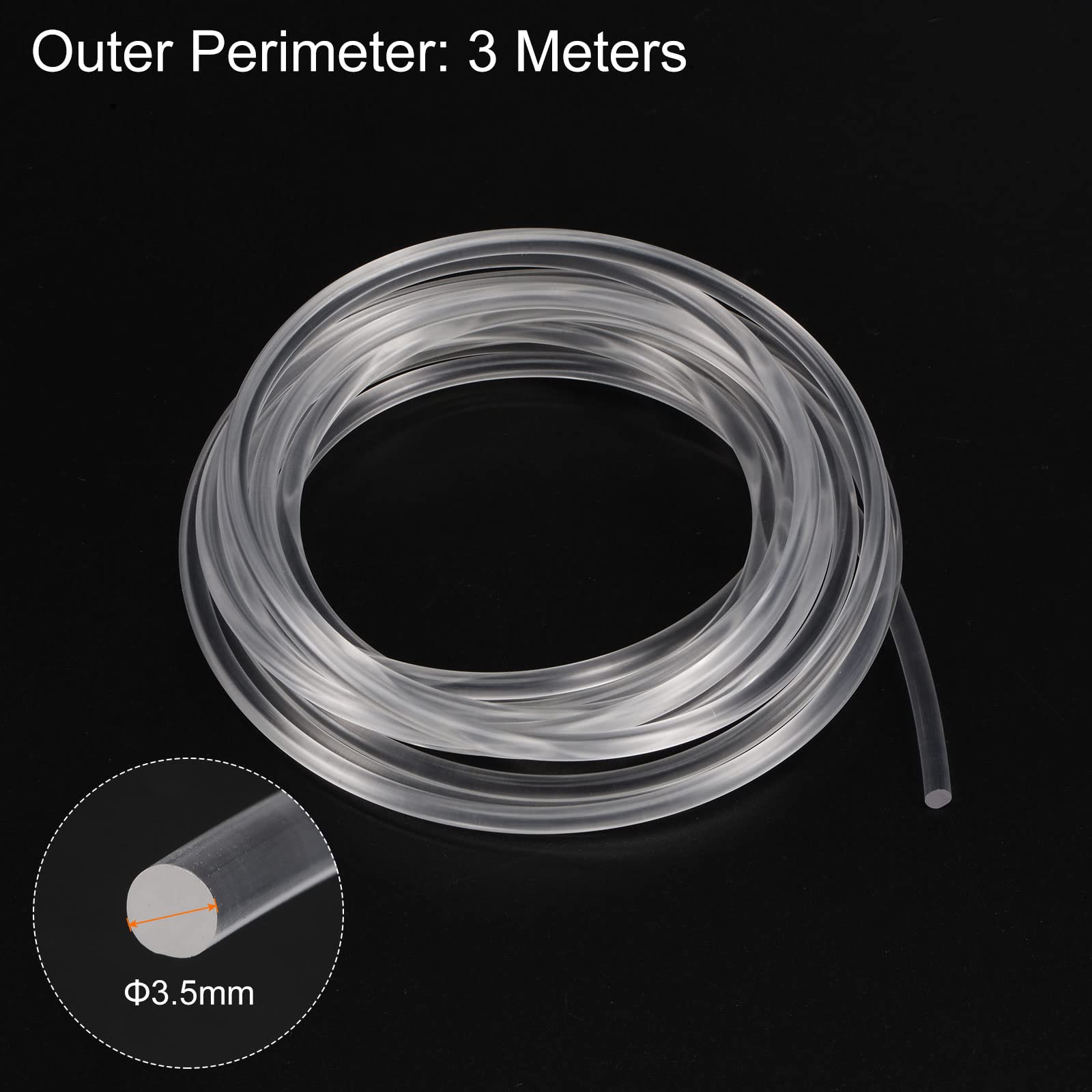 sourcing map Poliuretano Redondas Correas 3,5mm Diámetro 9.84ft Lisa Superficie PU Correa para Tracción Transmisión, Blanco