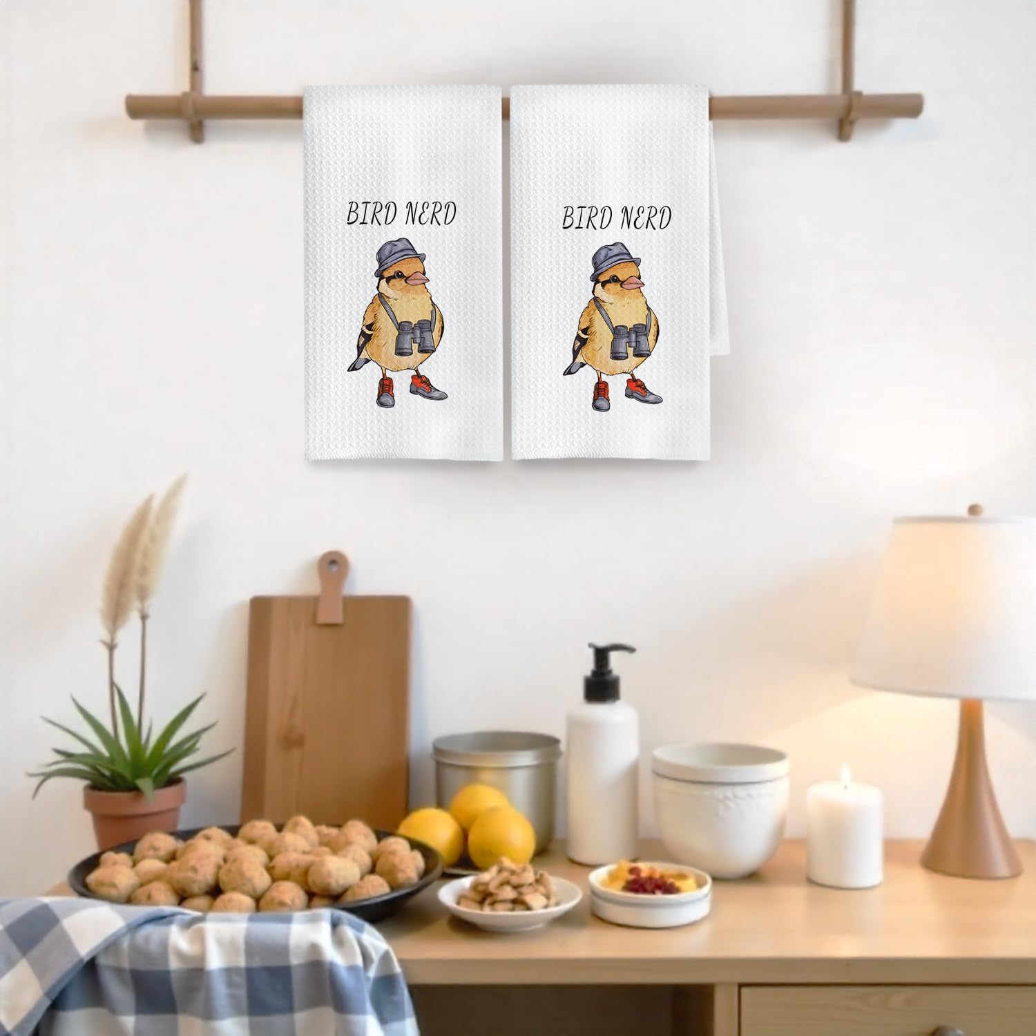 Funny Bird Kitchen Towels Decorative, Gifts for Birds Lovers Watchers Dish Hand Tea Towels, Bird Kitchen Bathroom Decor, 16x24 Inch - Image 7