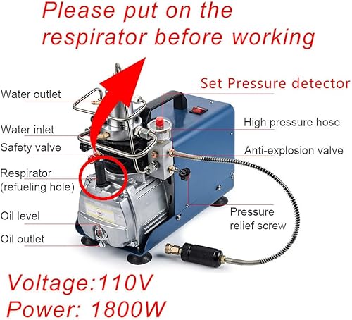 Miniatura 4 de INTSUPERMAI Compresor de aire eléctrico 30MPA 4500PSI Bomba de aire eléctrica de alta presión con refrigeración por agua para equipos de inflación