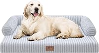 Vista 112 de Cama ortopédica extra grande para perros impermeable: cama de espuma viscoelástica para perros XL y extra grandes, sofá sofá, lavable con funda Azul