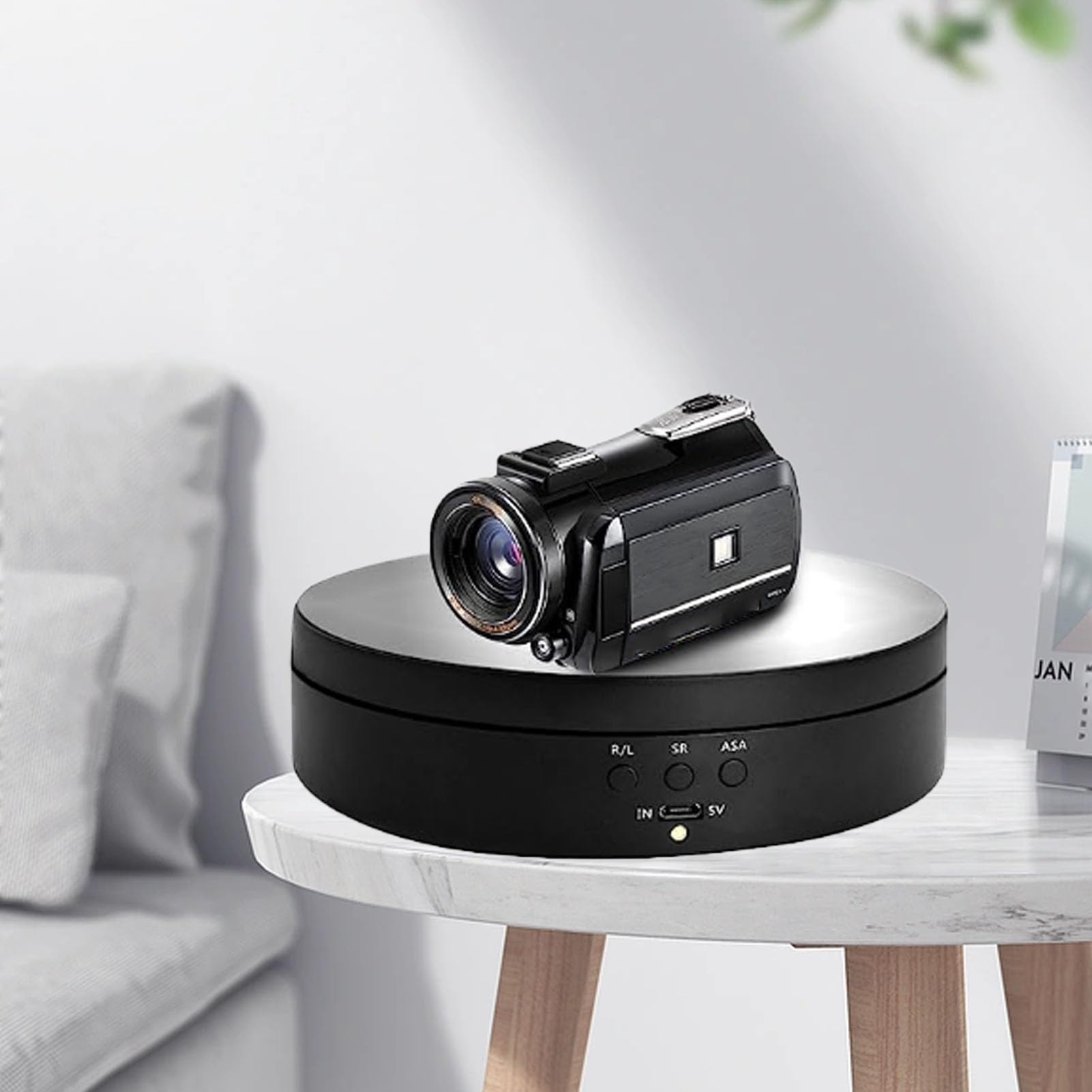 Présentoir Rotatif motorisé avec Télécommande, Plateau Tournant électrique à 360 Degrés Base Tournante Automatique à 3 Vitesses pour Produits de Photographie, Bijoux, Modèle 3D,