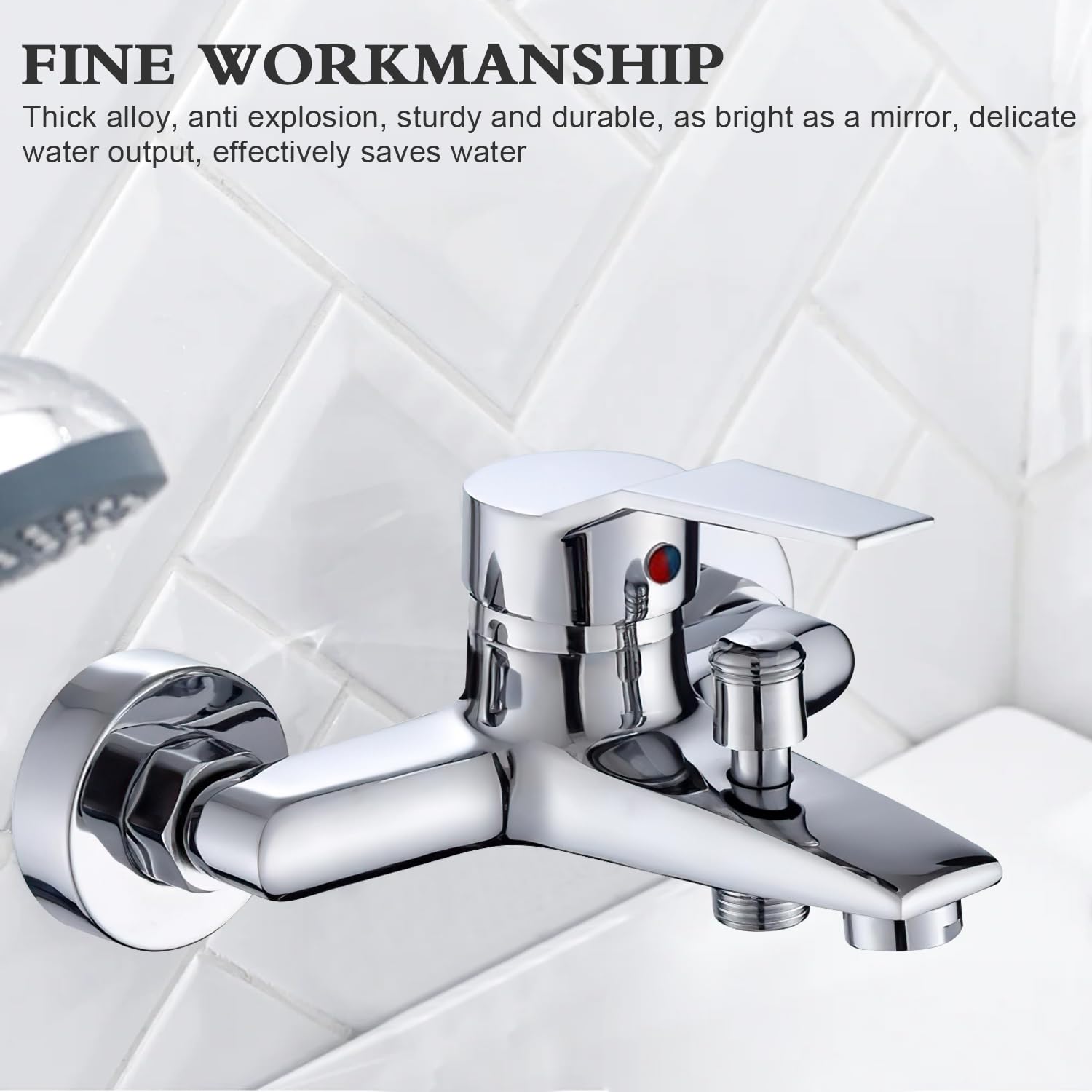 Kit de Grifo Monomando para Bañera y Ducha de Cobre, con Agua Fría y Caliente y Accesorios de Montaje