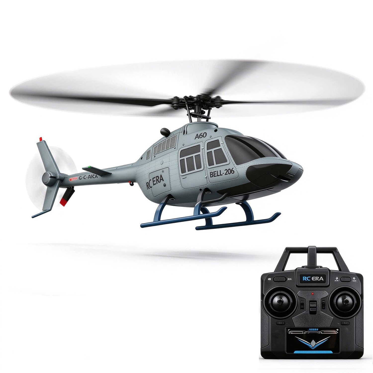 A60 206 Remote Controlled Helicopter Aircraft Plane 4CH RC Heli Aileronless 1/42 Scale 6-Axis Gyroscope Altitude Hold for Adults Beginners/Grey