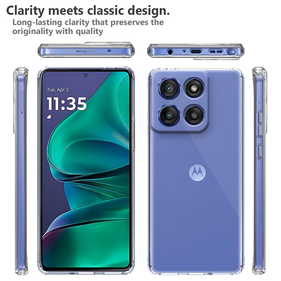 Image of JGD PRODUCTS for Moto Edge 60 Stylus 5G Premium Transparent Hybrid Soft Slim Dust Proof Back Case Cover with Camera Protection