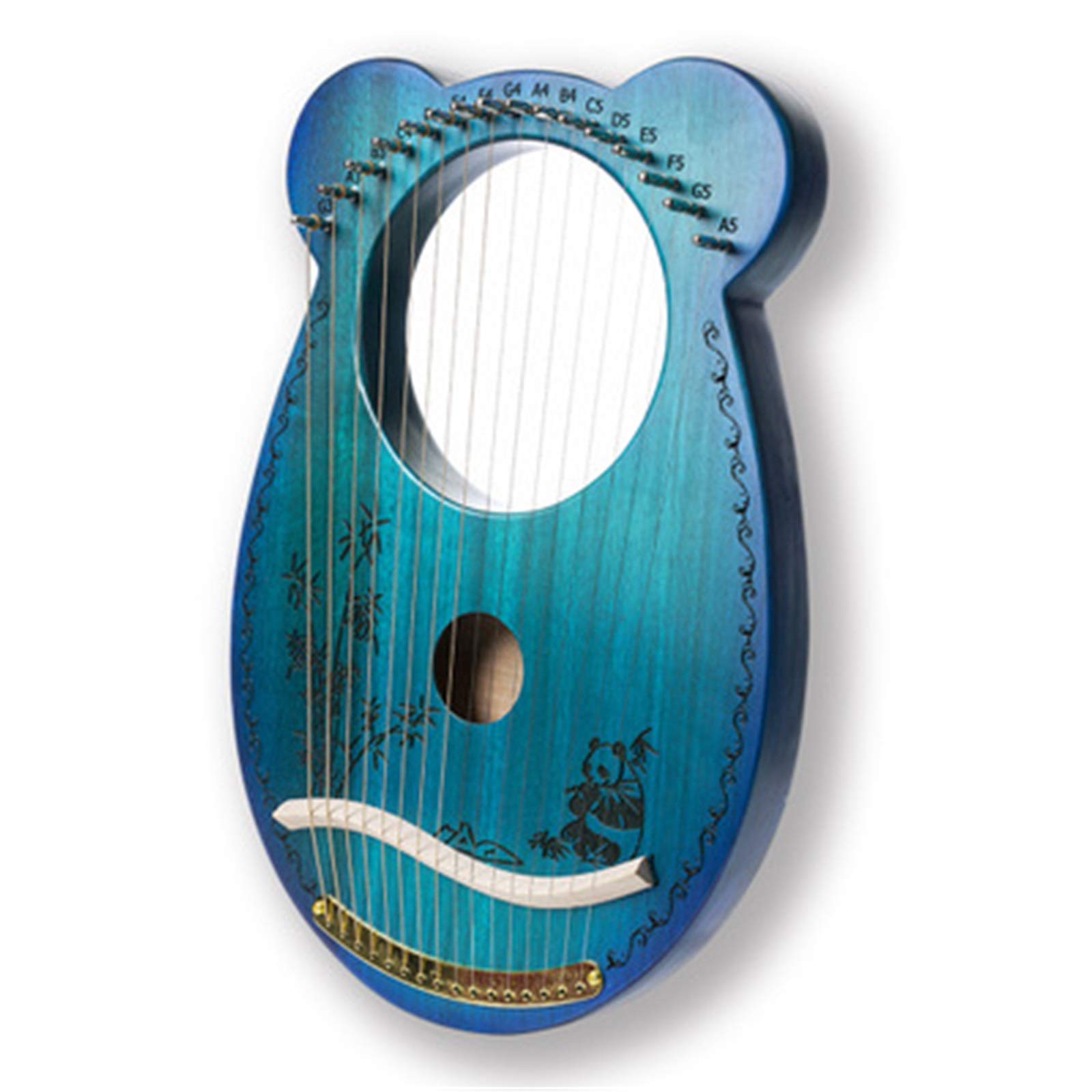 Lira Harfa 16 Metalowe Struny Klucz Strojenia Harfy Symbole Wykwintne Rzeźby Instrument Lira,Harfa