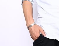 Vista 6 de Pulsera extensible de identificación para alerta médica, de acero inoxidable, unisex, para hombre y mujer (grabado gratuito)