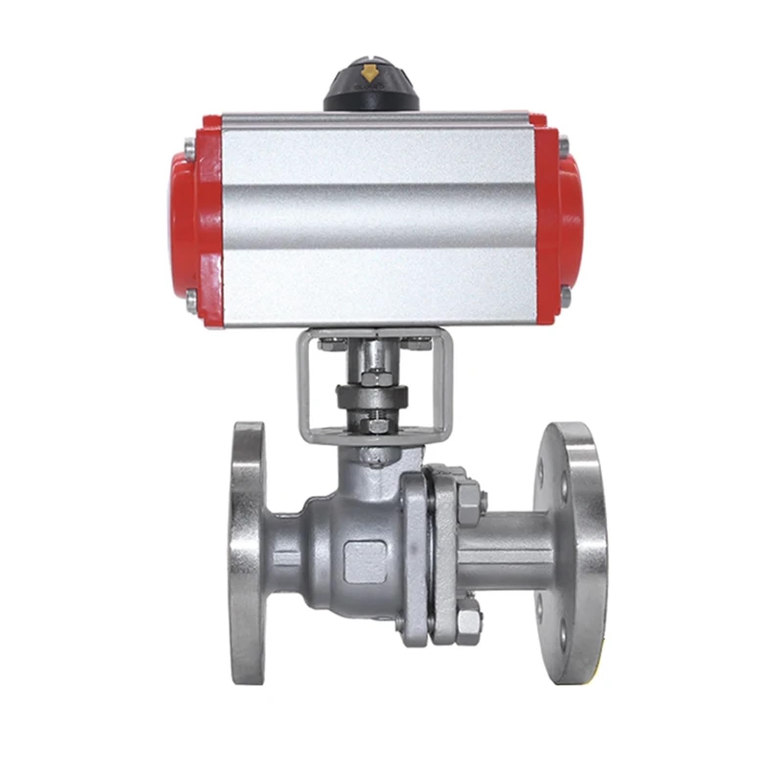 DN15 304 Stainless Steel Flanged Pneumatic Ball Valve Single Acting Cylinder High Temperature Steam Flange Ball Valves