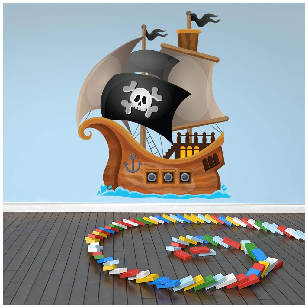 azutura Jolly Roger Pirate Ship Wall Sticker available in 8 Sizes Digital — image 1