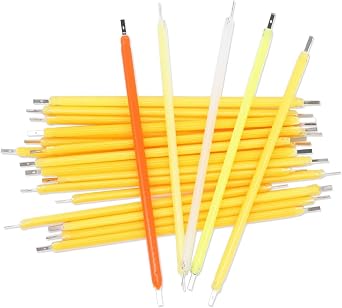 COB LED Filament 10PCS DC3V 50mA High CRI >90 Multi-Size Multi-Color for Edison Bulb Holiday Lighting Decoration DIY Projects DC3V-38mm 6500K White