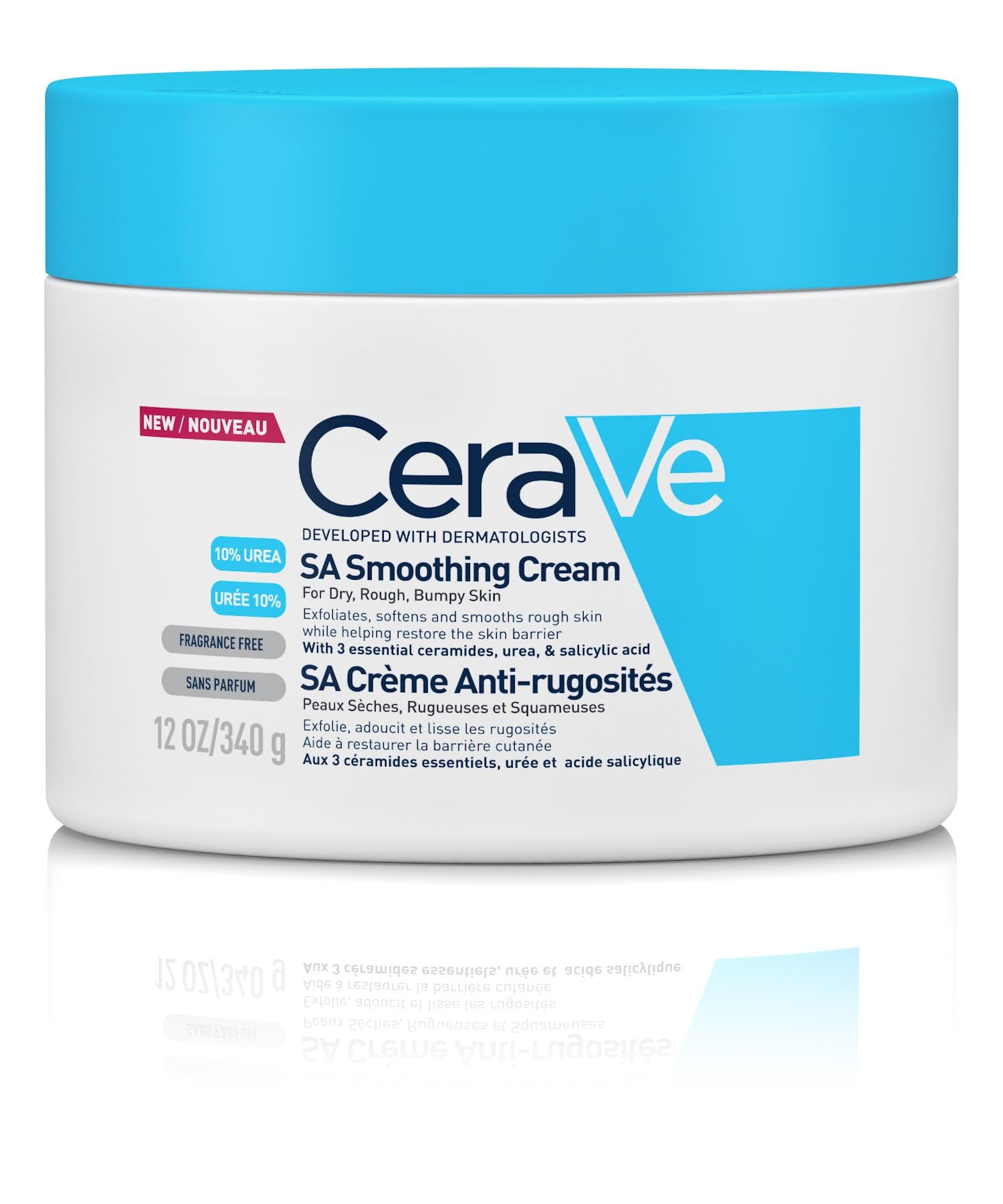 CeraVe SA Smoothing Cream Pot for Dry, Rough and Bumpy Skin, 340g