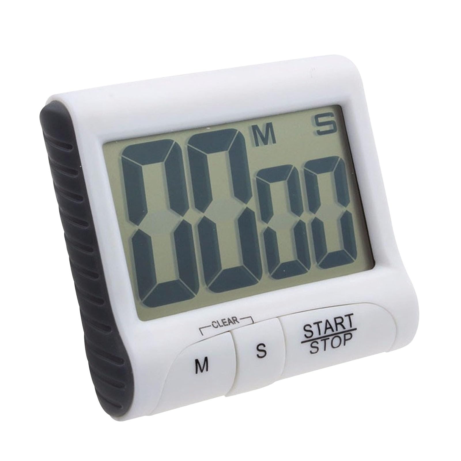 Digital Kitchen Timer Alarm LCD Display Cooking Clock For Time Management Workout Baking Egg Reliable Efficient(White)