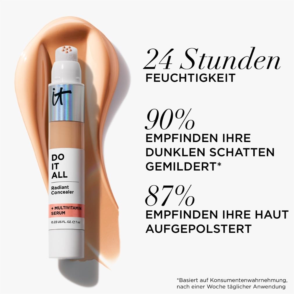 IT Cosmetics Do It All Radiant Concealer, 7 ml, Feuchtigkeitsspendend, aufpolsternder, abdeckender und aufhellender 4-in-1 Concealer Stick, Natürliches Finish