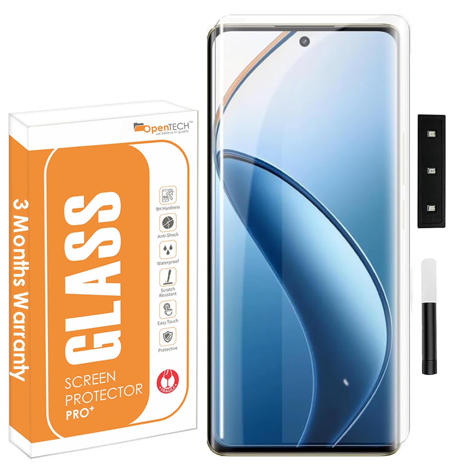 OpenTech Uv Tempered Glass Screen Protector Compatible For Oppo Reno 11 /Reno 11 Pro/Reno 10/Reno 10 Pro/Reno 9/Reno 9 Pro/Reno 9 Pro Plus SmartphoneEdge To Edge Coverage With Easy Installation Kit