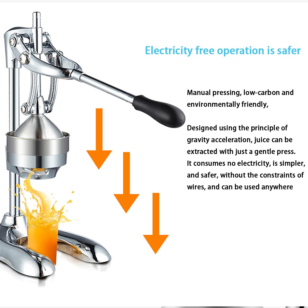 Exprimidor Manual de cítricos Alta Resistencia: exprimidor limón Metal Profesional para Naranjas, Limones, limas, pomelos, prensado Calidad granadas y Frutas Grado Comercial,A