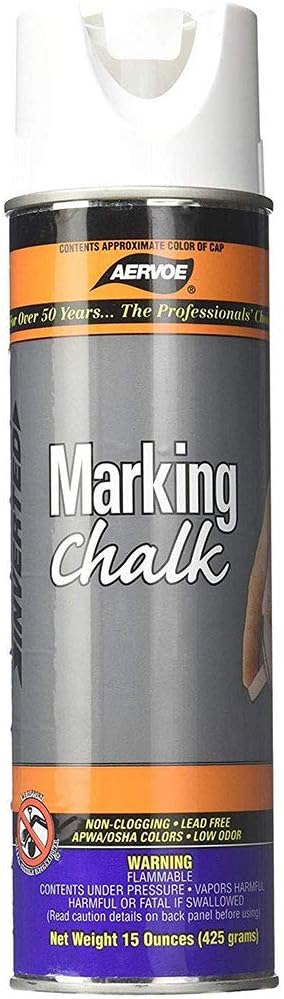 (12 Pack ) Aervoe 215 15 oz White Non-Clogging Temporary Upside-Down Marking Spray Chalk