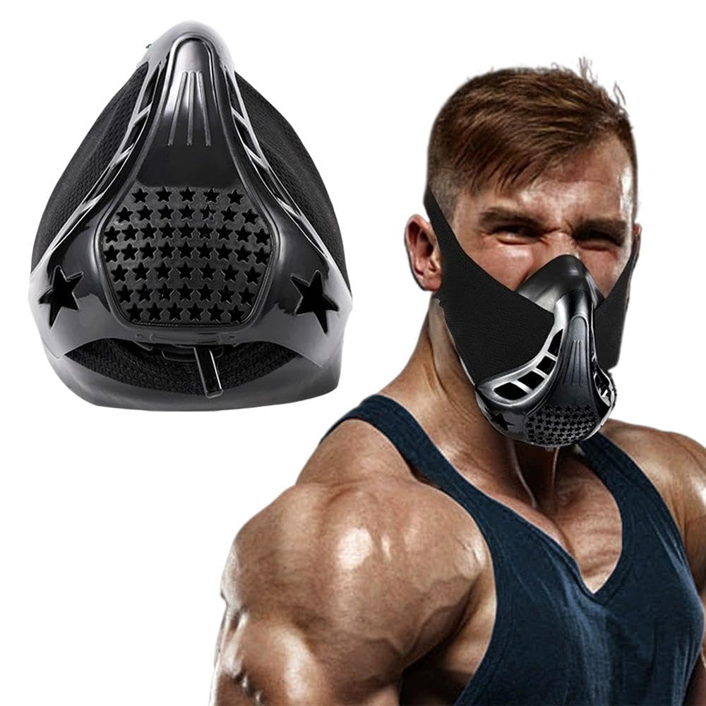 High Altitude Mask, Training Workout Mask Men to Improve Lung Capacity, Breathing Resistance Fitness Masks to Upgrade Endurance, for All Sport: Running, Cardio, Cycling, Gym