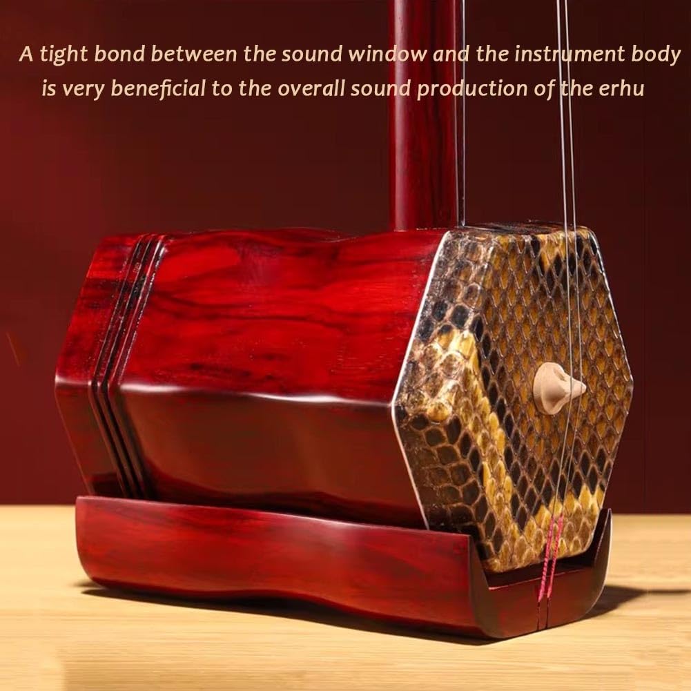 Erhu In Legno Di Palissandro Cinese, Strumento Musicale A Due Corde Simile A Un Violino, Con Accessori Inclusi. Adatto A Musicisti Professionisti.(Red-C)
