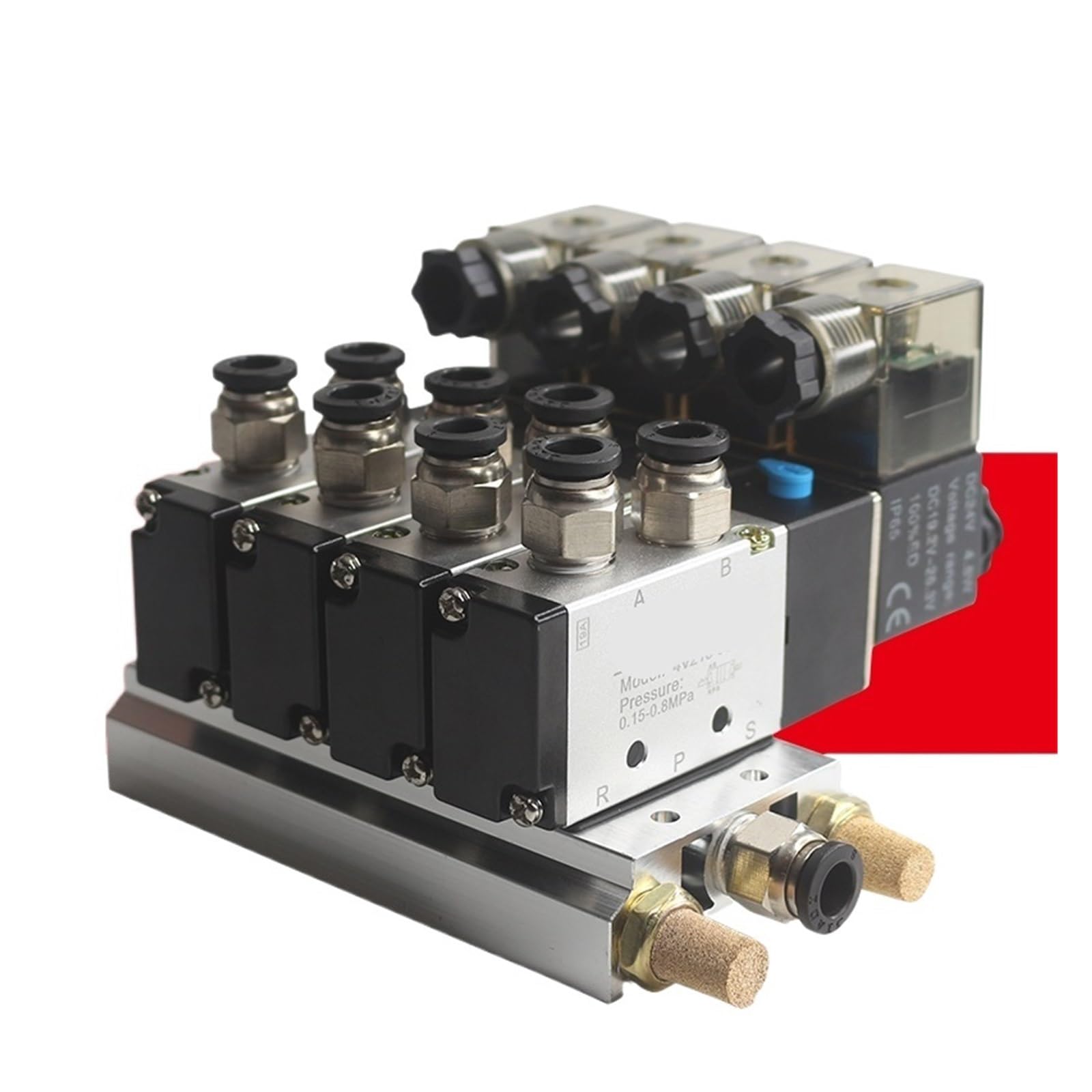 Válvula neumática de colector 4v210-08, Grupo de electroválvulas 5/2, Isla de válvulas, válvula inversora de Cilindro, Distribuidor neumático(3 Combinations)