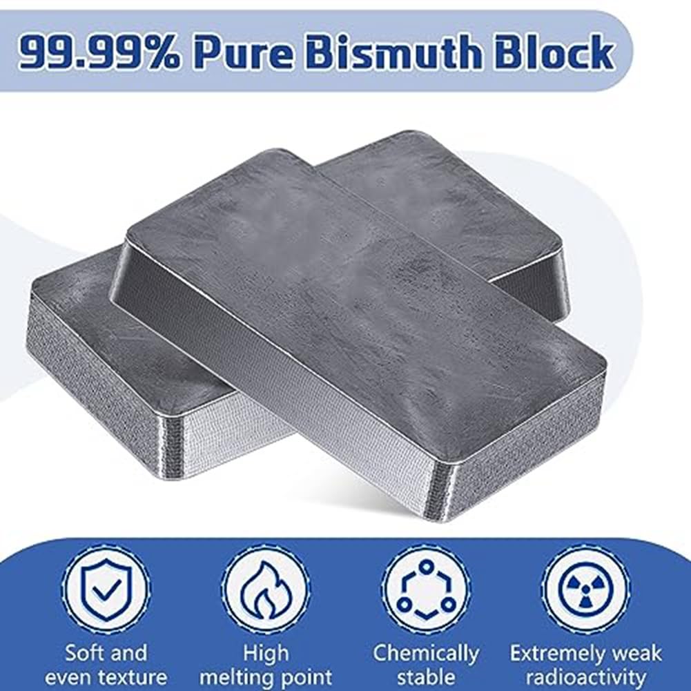 Bismuto in metallo puro al 99,99%, 2 kg, 2 kg, come mostrato per realizzare cristalli, esperimenti scientifici e artigianali