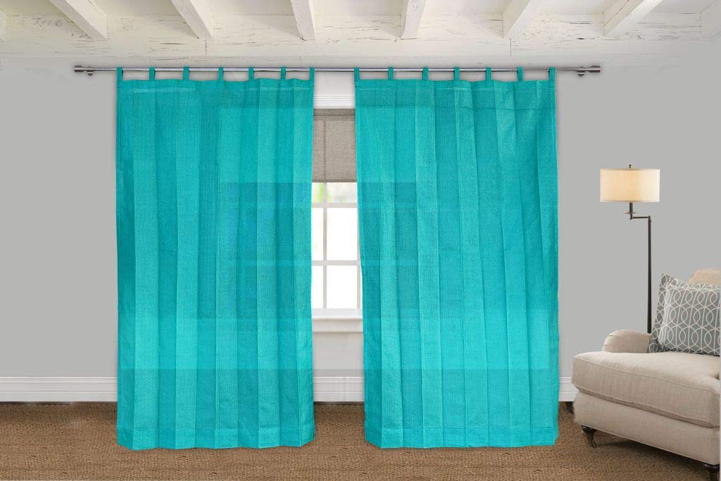 Duronet - Outdoor Loop Sun Blockage Polyester Solid Curtains (Green, 4.5 ft X 6.5 ft)-image-35