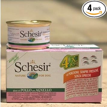 Schesir Canned Chicken Fillets with Lamb Wet Dog Food - 340 g (Pack of 4)