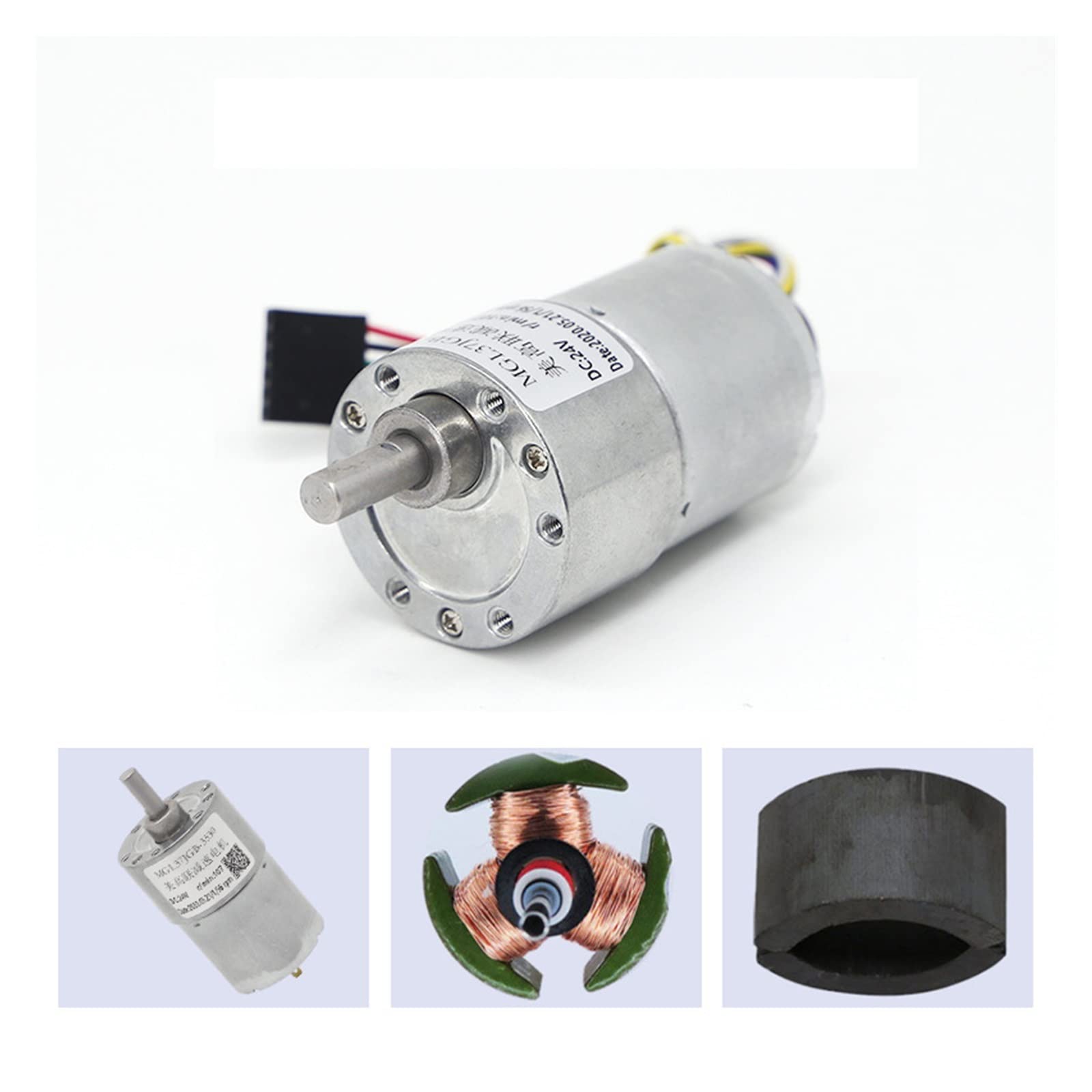 Micro Encoder DC-Getriebemotor DC-Motor mit hohem Drehmoment, einstellbare Geschwindigkeit vorwärts und rückwärts(12V 7RPM,Motor)