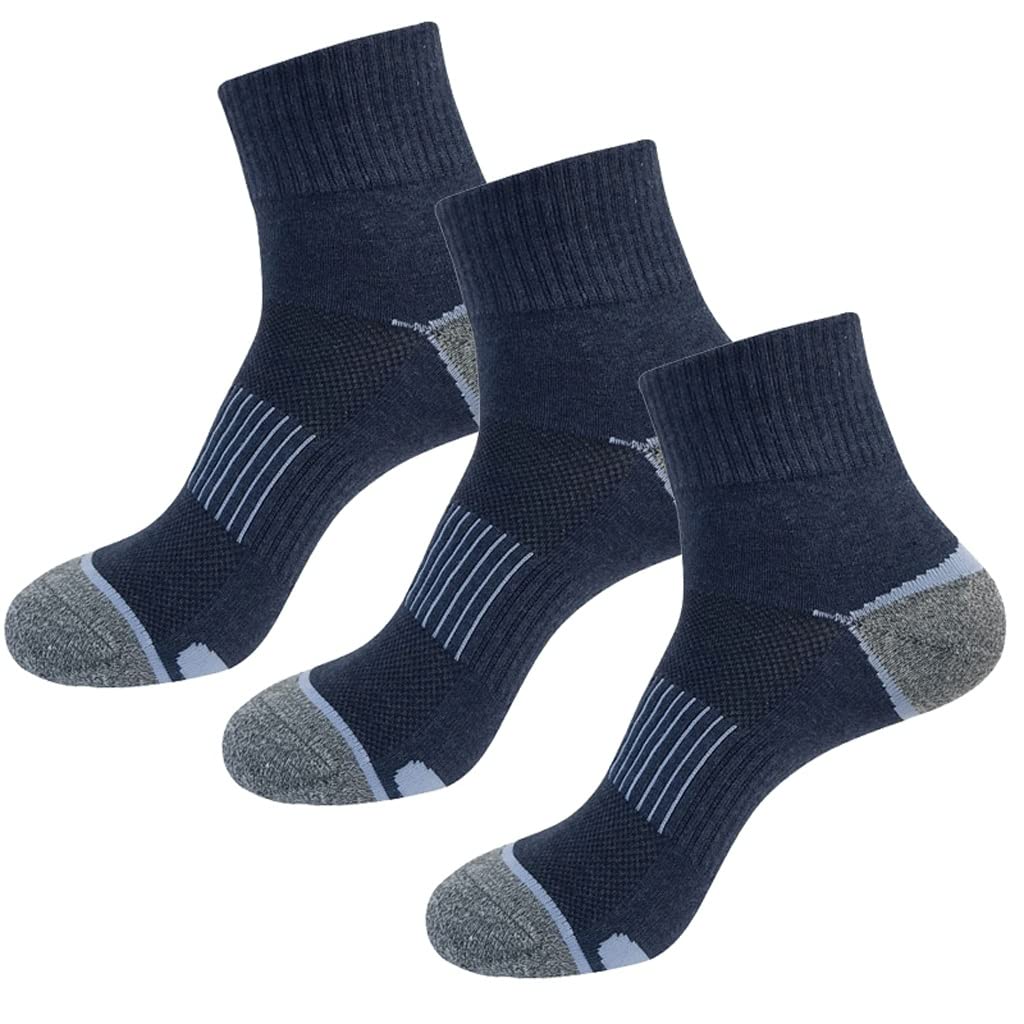 Calcetines Tobilleros for Hombre 3 Pares de Calcetines Deportivos de algodón Calcetines Deportivos for Hombre Calcetines de Ciclismo for Hombre Calcetines for Hombre(Blue,White)